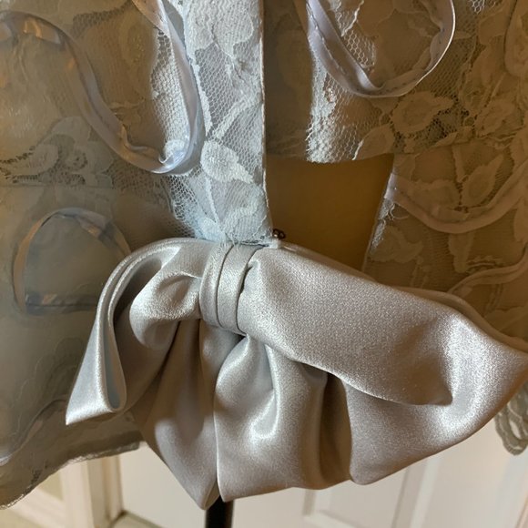 Jacket, elegant pale blue women, size L, with bow and frills. Must see - Picture 7 of 16
